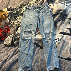 Blue American Eagle jeans with rips